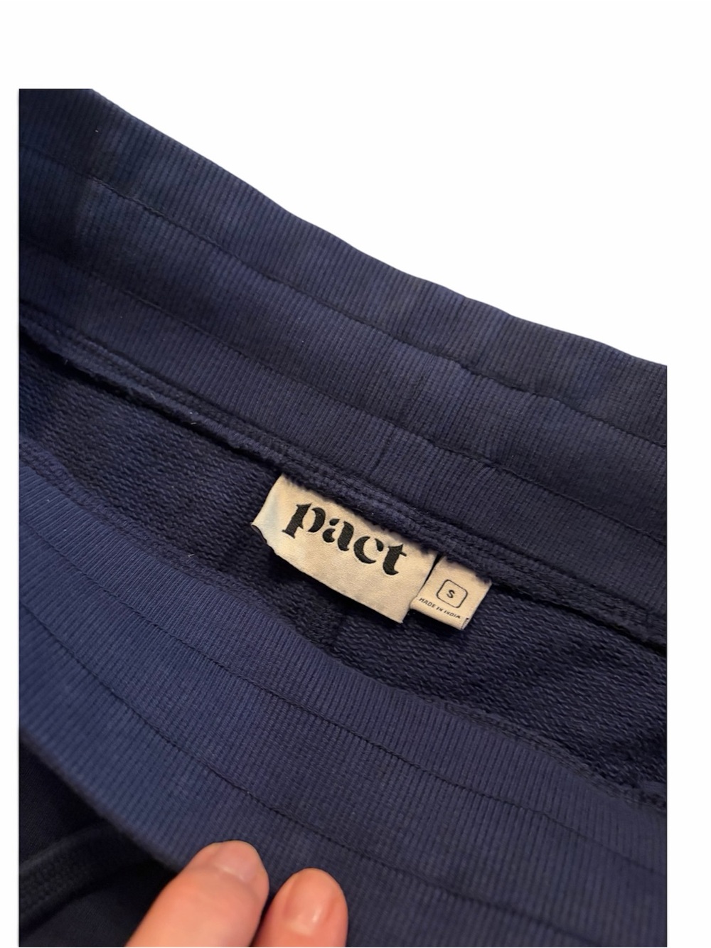 PACT Navy Drawstring Jogger Pants with Pockets - Picture 2 of 11